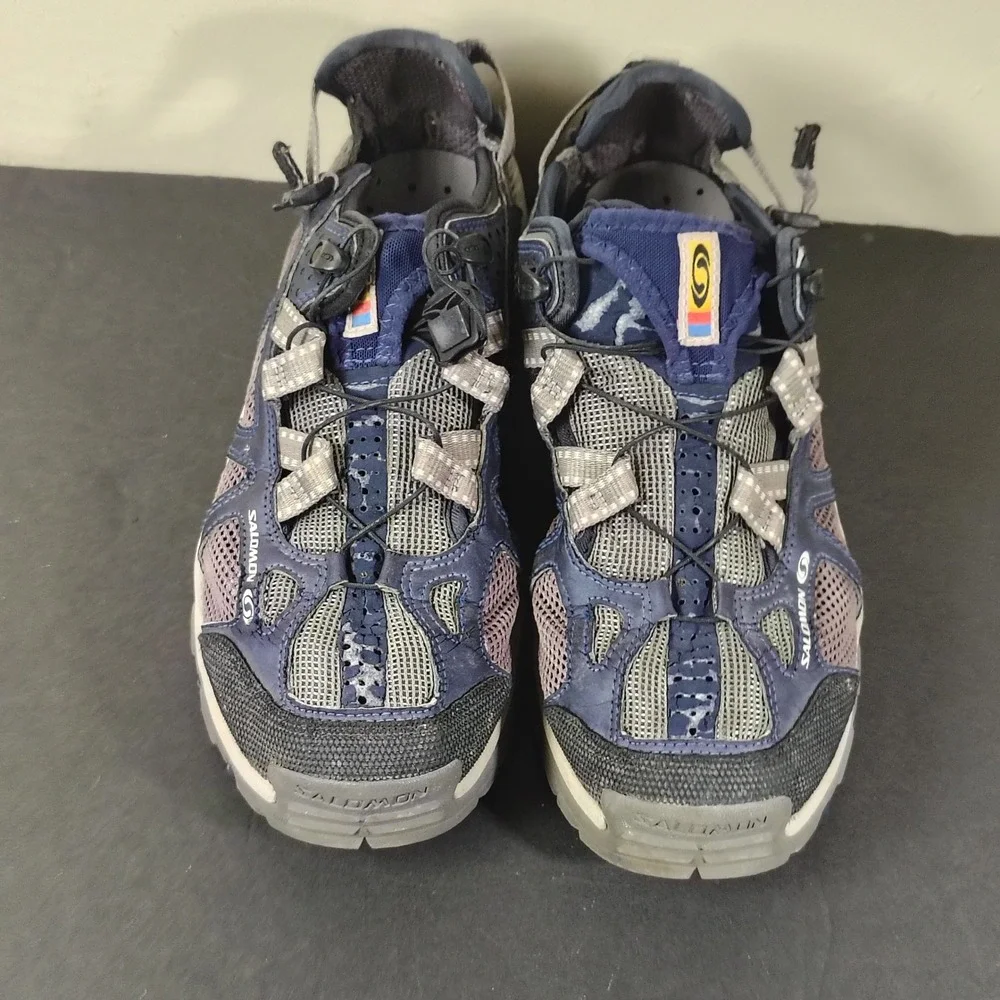 Salomon Sandals Men 11 Blue Mesh Techamphibian Trail Hiking Shoes 872893